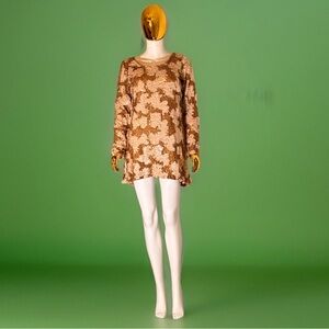 NWOT Pink/Nude/Gold Sequin Long-Sleeve DRESS THE POPULATION Large Mini